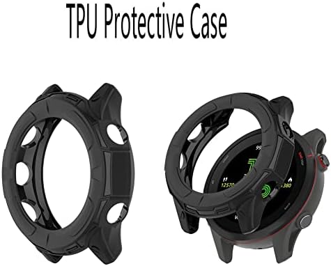 Watch Screen Protector  3 1Pack  Compatible with Garmin Forerunner 955/955 Solar  Tempered Glass Film Anti Scratch High Definition Full Coverage and Soft TPU Protective Case