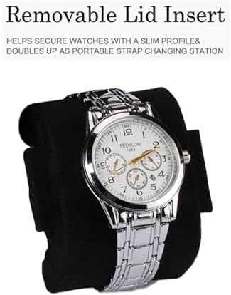 Watch Travel Case for Men  3 Slot Watch Box Organizer Display Case   Portable Watch Storage & Travel Case   Watch Roll Fits All Wrist Watches & Smart Watches Up to 50mm