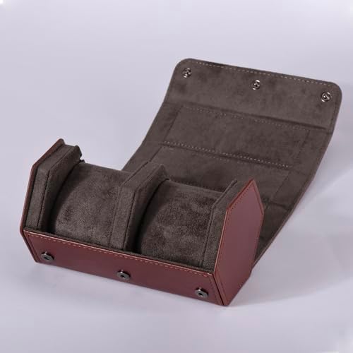 Watch Travel Case for Men  3 Slot Watch Box Organizer Display Case   Portable Watch Storage & Travel Case   Watch Roll Fits All Wrist Watches & Smart Watches Up to 50mm