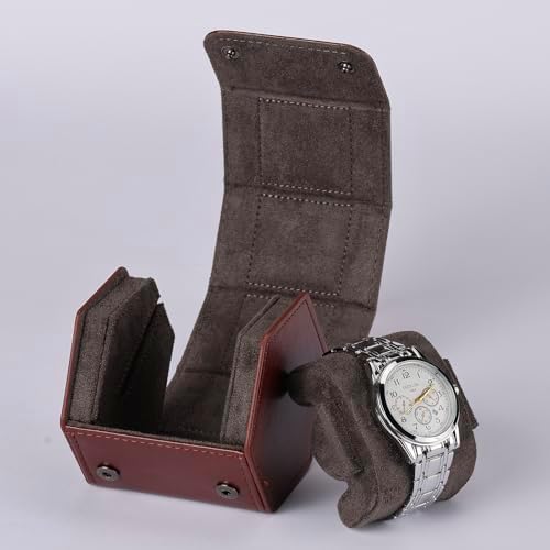 Watch Travel Case for Men  3 Slot Watch Box Organizer Display Case   Portable Watch Storage & Travel Case   Watch Roll Fits All Wrist Watches & Smart Watches Up to 50mm