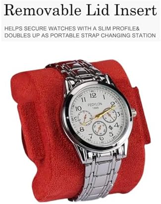 Watch Travel Case for Men  3 Slot Watch Box Organizer Display Case   Portable Watch Storage & Travel Case   Watch Roll Fits All Wrist Watches & Smart Watches Up to 50mm