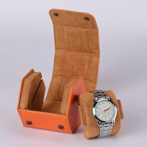 Watch Travel Case for Men  3 Slot Watch Box Organizer Display Case   Portable Watch Storage & Travel Case   Watch Roll Fits All Wrist Watches & Smart Watches Up to 50mm