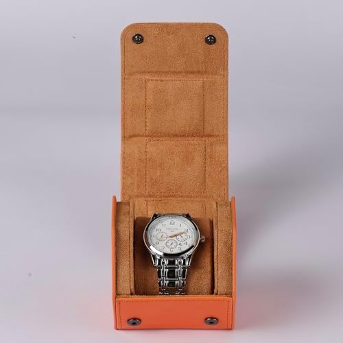 Watch Travel Case for Men  3 Slot Watch Box Organizer Display Case   Portable Watch Storage & Travel Case   Watch Roll Fits All Wrist Watches & Smart Watches Up to 50mm