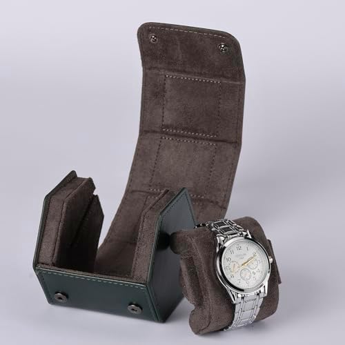 Watch Travel Case for Men  3 Slot Watch Box Organizer Display Case   Portable Watch Storage & Travel Case   Watch Roll Fits All Wrist Watches & Smart Watches Up to 50mm