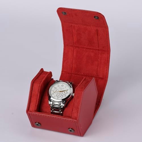Watch Travel Case for Men  3 Slot Watch Box Organizer Display Case   Portable Watch Storage & Travel Case   Watch Roll Fits All Wrist Watches & Smart Watches Up to 50mm