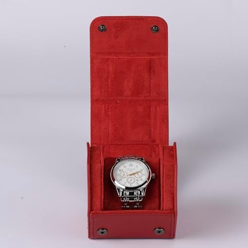 Watch Travel Case for Men  3 Slot Watch Box Organizer Display Case   Portable Watch Storage & Travel Case   Watch Roll Fits All Wrist Watches & Smart Watches Up to 50mm