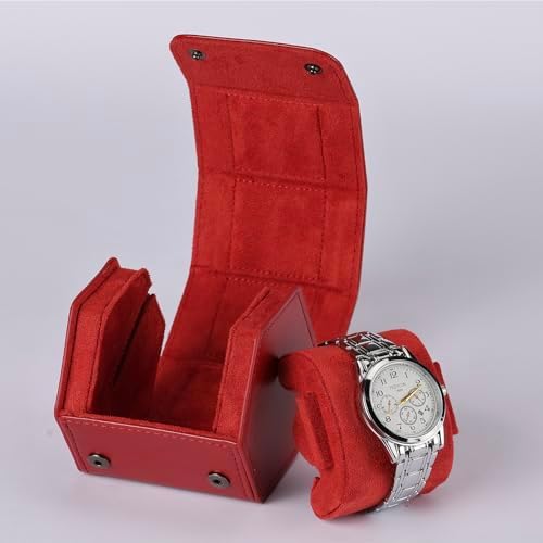 Watch Travel Case for Men  3 Slot Watch Box Organizer Display Case   Portable Watch Storage & Travel Case   Watch Roll Fits All Wrist Watches & Smart Watches Up to 50mm
