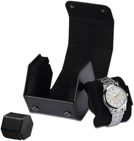 Watch Travel Case for Men  3 Slot Watch Box Organizer Display Case   Portable Watch Storage & Travel Case   Watch Roll Fits All Wrist Watches & Smart Watches Up to 50mm