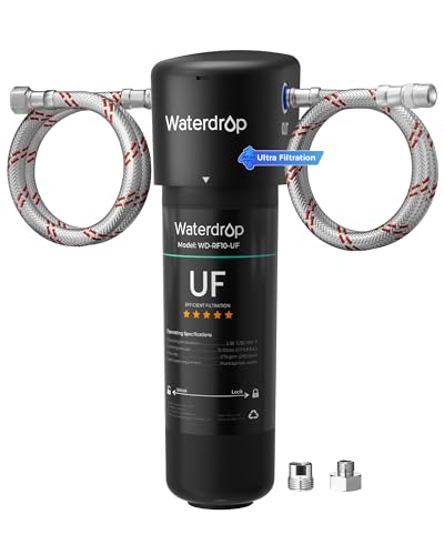 Waterdrop 10UA UF 0 01  m Ultra Filtration Under Sink Water Filter System  1 Year  Reduces Lead  Chlorine  Bad Taste & Odor  Direct Connect to Kitchen Faucet  USA Tech