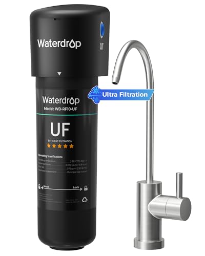 Waterdrop 10UA UF 0 01  m Ultra Filtration Under Sink Water Filter System  1 Year  Reduces Lead  Chlorine  Bad Taste & Odor  Direct Connect to Kitchen Faucet  USA Tech