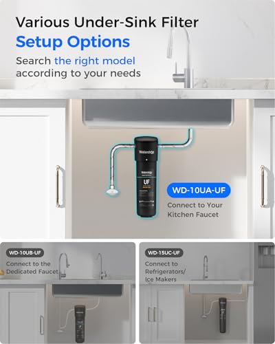 Waterdrop 10UA UF 0 01  m Ultra Filtration Under Sink Water Filter System  1 Year  Reduces Lead  Chlorine  Bad Taste & Odor  Direct Connect to Kitchen Faucet  USA Tech