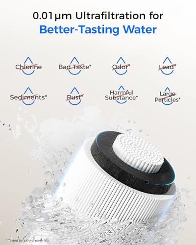 Waterdrop 17UA UF 0 01  m Ultra Filtration Under Sink Water Filter System  3 Years  Reduces Lead  Chlorine  Bad Taste & Odor  Direct Connect to Kitchen Faucet  USA Tech