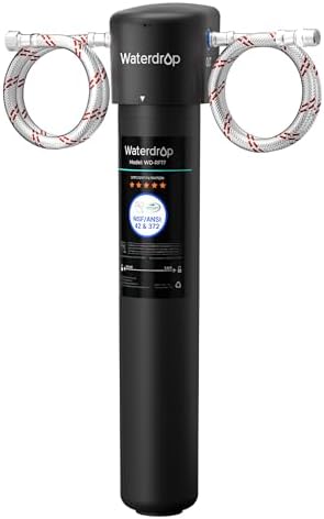 Waterdrop 17UA UF 0 01  m Ultra Filtration Under Sink Water Filter System  3 Years  Reduces Lead  Chlorine  Bad Taste & Odor  Direct Connect to Kitchen Faucet  USA Tech
