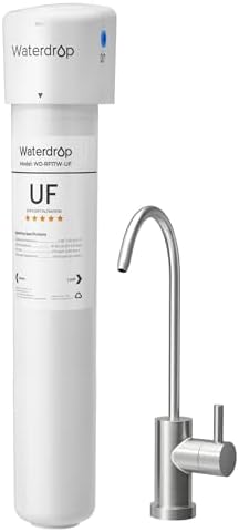 Waterdrop 17UA UF 0 01  m Ultra Filtration Under Sink Water Filter System  3 Years  Reduces Lead  Chlorine  Bad Taste & Odor  Direct Connect to Kitchen Faucet  USA Tech