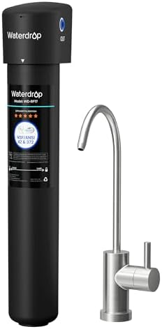 Waterdrop 17UA UF 0 01  m Ultra Filtration Under Sink Water Filter System  3 Years  Reduces Lead  Chlorine  Bad Taste & Odor  Direct Connect to Kitchen Faucet  USA Tech