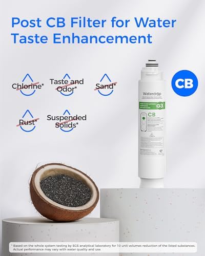 Waterdrop G3 CFCBRO Filter  Replacement for Waterdrop G3 W 400 GPD Reverse Osmosis System  Pack of 1 G3 N1CF  1 G3 N3CB  and 1 G3 N2RO Set Filter