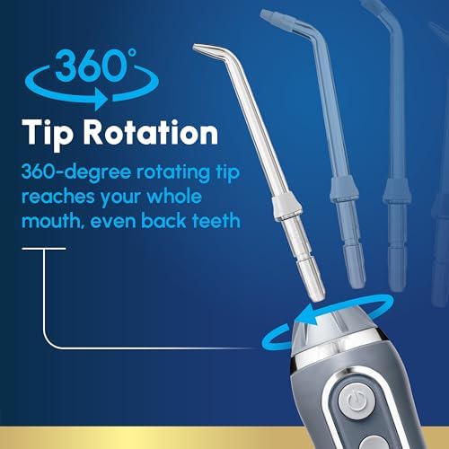 Waterpik Cordless Advanced 2 0 Water Flosser For Teeth  Gums  Braces  Dental Care With Travel Bag and 4 Tips  ADA Accepted  Rechargeable  Portable  and Waterproof  Gray WP 587  Packaging May Vary