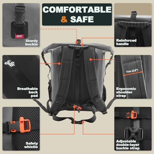 Waterproof Backpack Dry Bag 35L/55L/85L   Heavy Duty Roll Top Hiking Backpack for Travel  Kayaking  Boating  Camping  Rafting and Fishing