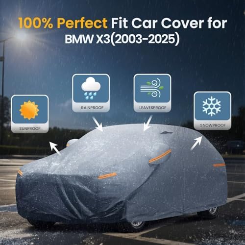 Waterproof Hyundai Kona 2017 2026  Car Cover with Breathable Vents   2026 Upgrade  Premium Covers with Cotton Liner and Zipper Door  Sun Rain Snow Dust Uv Protection  Gift with Towel