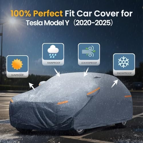 Waterproof Hyundai Kona 2017 2026  Car Cover with Breathable Vents   2026 Upgrade  Premium Covers with Cotton Liner and Zipper Door  Sun Rain Snow Dust Uv Protection  Gift with Towel