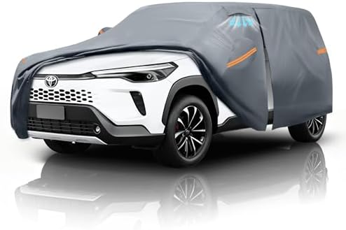 Waterproof Hyundai Kona 2017 2026  Car Cover with Breathable Vents   2026 Upgrade  Premium Covers with Cotton Liner and Zipper Door  Sun Rain Snow Dust Uv Protection  Gift with Towel