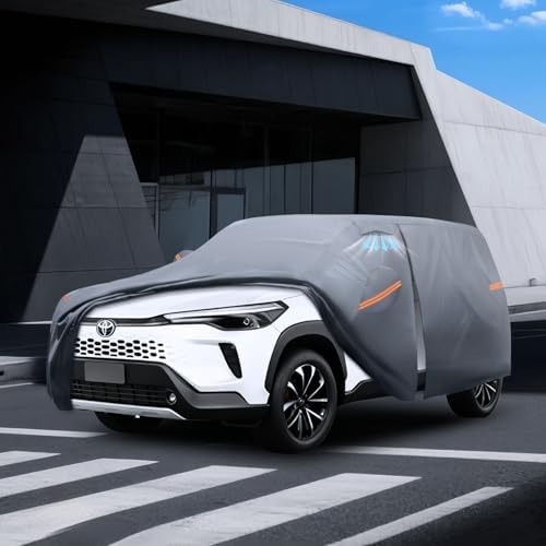 Waterproof Hyundai Kona 2017 2026  Car Cover with Breathable Vents   2026 Upgrade  Premium Covers with Cotton Liner and Zipper Door  Sun Rain Snow Dust Uv Protection  Gift with Towel