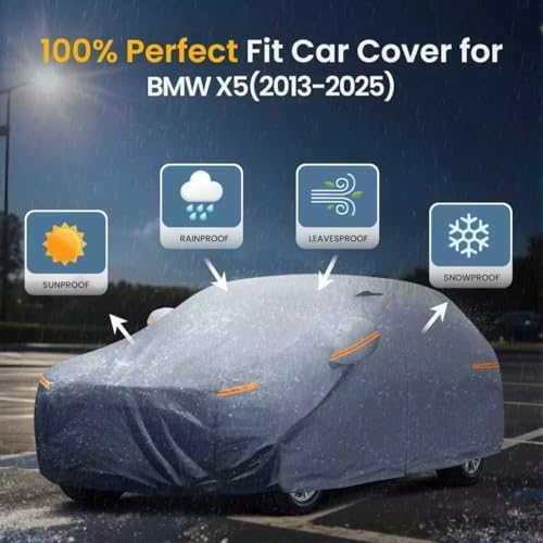 Waterproof Hyundai Kona 2017 2026  Car Cover with Breathable Vents   2026 Upgrade  Premium Covers with Cotton Liner and Zipper Door  Sun Rain Snow Dust Uv Protection  Gift with Towel