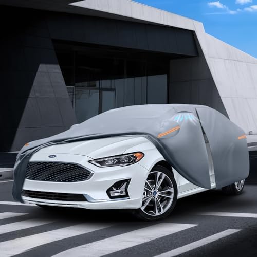 Waterproof Hyundai Kona 2017 2026  Car Cover with Breathable Vents   2026 Upgrade  Premium Covers with Cotton Liner and Zipper Door  Sun Rain Snow Dust Uv Protection  Gift with Towel