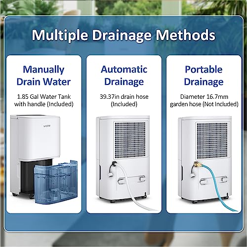 Waykar 150 Pints 2025 Energy Star Dehumidifier for Spaces up to 7 000 Sq  Ft at Commercial and Industrial Large Room  Warehouse  Storage  Home  Basement  with Drain Hose  Auto Defrost  Self Drying