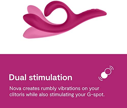 We Vibe Nova 2 Dual Rabbit Vibrator for Women   Dildo Vibrator Adult Sex Toy   Female Clitoral Stimulator   G Spot Massager with 10 Vibration Modes   Remote App Control Sex Toy for Couples   Pink