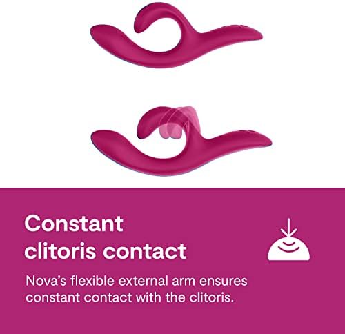 We Vibe Nova 2 Dual Rabbit Vibrator for Women   Dildo Vibrator Adult Sex Toy   Female Clitoral Stimulator   G Spot Massager with 10 Vibration Modes   Remote App Control Sex Toy for Couples   Pink