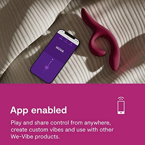 We Vibe Nova 2 Dual Rabbit Vibrator for Women   Dildo Vibrator Adult Sex Toy   Female Clitoral Stimulator   G Spot Massager with 10 Vibration Modes   Remote App Control Sex Toy for Couples   Pink