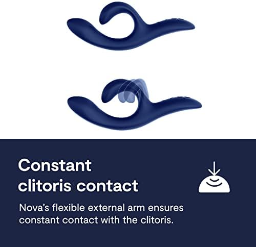 We Vibe Nova 2 Dual Rabbit Vibrator for Women   Dildo Vibrator Adult Sex Toy   Female Clitoral Stimulator   G Spot Massager with 10 Vibration Modes   Remote App Control Sex Toy for Couples   Blue