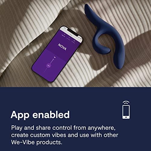 We Vibe Nova 2 Dual Rabbit Vibrator for Women   Dildo Vibrator Adult Sex Toy   Female Clitoral Stimulator   G Spot Massager with 10 Vibration Modes   Remote App Control Sex Toy for Couples   Blue