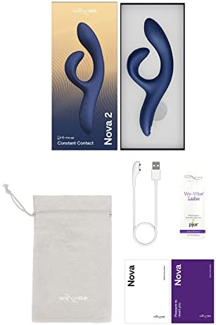 We Vibe Nova 2 Dual Rabbit Vibrator for Women   Dildo Vibrator Adult Sex Toy   Female Clitoral Stimulator   G Spot Massager with 10 Vibration Modes   Remote App Control Sex Toy for Couples   Blue