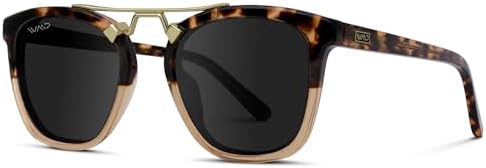 WearMe Pro WMP Eyewear - Gafas de sol polarizadas de gran tamaño para mujer: estilo vintage cuadrado con puente de doble barra de metal