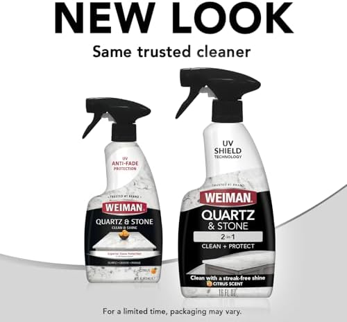 Weiman Quartz Countertop Cleaner and Polish  2 Pack w/Micro Towel  Clean and Shine Your Quartz Countertops Islands and Stone Surfaces with Ultra Violet Protection