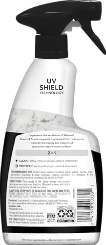 Weiman Quartz Countertop Cleaner and Polish  2 Pack w/Micro Towel  Clean and Shine Your Quartz Countertops Islands and Stone Surfaces with Ultra Violet Protection