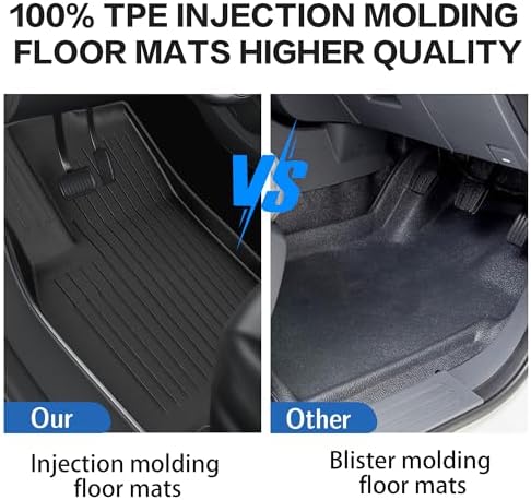 Weize Floor Mats for Model 3 5 Seat 2021 2023 2022 All Weather TPE Cargo Liner Floor Mats and Cargo Trunk Mats Accessories  Set of 6 Mats