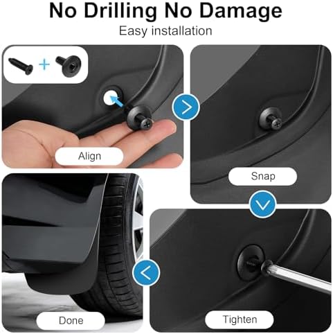 Weize Floor Mats for Tesla Model Y Juniper 2025 2026 All Weather 9Pcs Cargo Liners & 4Pcs Mud Flaps No Drill Splash Guards Interior Accessories