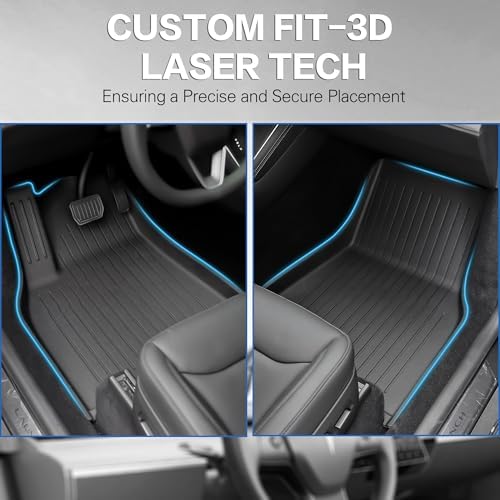 Weize Floor Mats for Tesla Model Y Juniper 2025 2026 All Weather 9Pcs Cargo Liners & 4Pcs Mud Flaps No Drill Splash Guards Interior Accessories