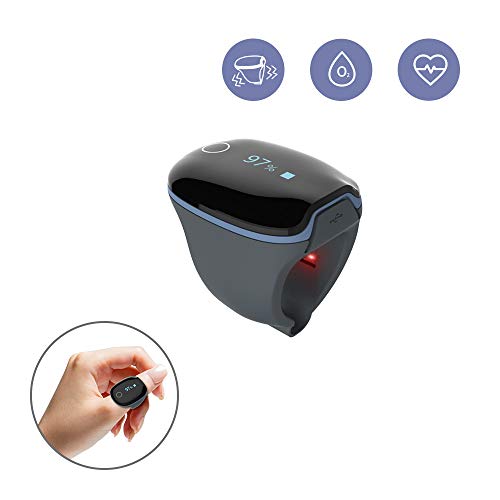 Wellue O2ring Pulse Oximeter   Rechargeable Bluetooth Oxygen Saturation Monitor with Reminder  Wearable O2 Meter Continuous Tracking of Oxygen Level and Pulse Rate with Free APP & PC Software