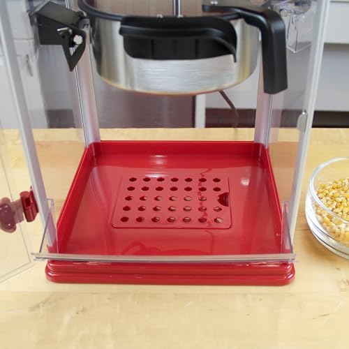 West Bend Stir Crazy Movie Theater Popcorn Popper  Gourmet Popcorn Maker Machine with Nonstick Popcorn Kettle  Measuring Tool and Popcorn Scoop for Popcorn Machine  4 Qt   Red