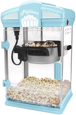 West Bend Stir Crazy Movie Theater Popcorn Popper  Gourmet Popcorn Maker Machine with Nonstick Popcorn Kettle  Measuring Tool and Popcorn Scoop for Popcorn Machine  4 Qt   Red