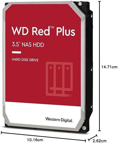 Western Digital 12TB WD Red Plus NAS Internal Hard Drive HDD   7200 RPM  SATA 6 GB/s  CMR  512 MB Cache  3 5   WD120EFGX