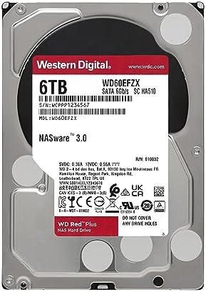 Western Digital 12TB WD Red Plus NAS Internal Hard Drive HDD   7200 RPM  SATA 6 GB/s  CMR  512 MB Cache  3 5   WD120EFGX