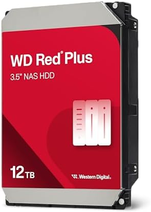 Western Digital 12TB WD Red Plus NAS Internal Hard Drive HDD   7200 RPM  SATA 6 GB/s  CMR  512 MB Cache  3 5   WD120EFGX