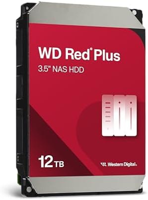 Western Digital 12TB WD Red Plus NAS Internal Hard Drive HDD   7200 RPM  SATA 6 GB/s  CMR  512 MB Cache  3 5   WD120EFGX