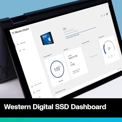 Western Digital WDS100T3B0A - Unidad interna de estado sólido SSD de 1 TB WD SA510 azul - SATA III 6 Gb/s, 2.5"/7 mm, hasta 560 MB/s - WDS100T3B0A (renovado)