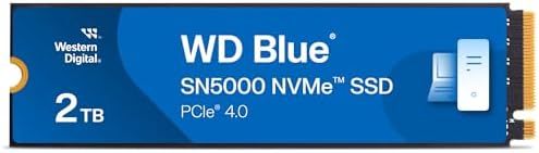 Western Digital 2TB WD Blue SN5000 NVMe Internal Solid State Drive SSD   PCIe Gen 4 0  M 2 2280  Up to 5 150 MB/s   WDS200T4B0E  New Generation 